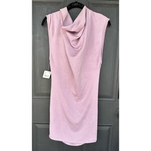 NWT Free People Amelie Mock Neck Knit Mini Dress in Lavender Size‎ XS